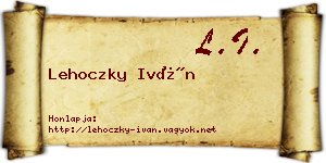 Lehoczky Iván névjegykártya