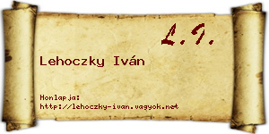 Lehoczky Iván névjegykártya